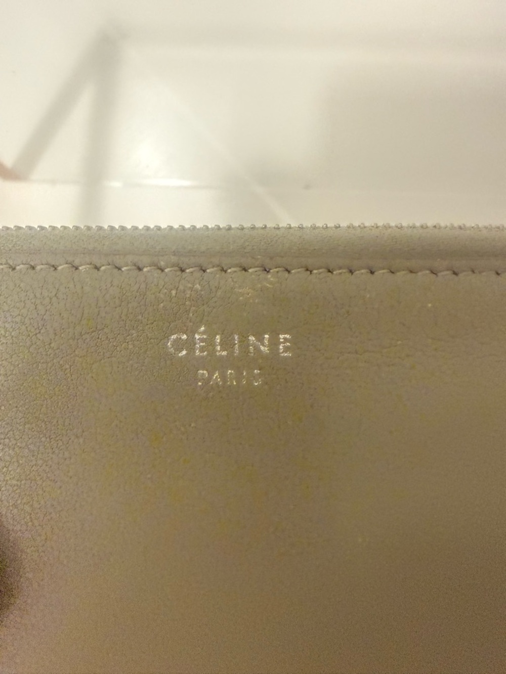 Celine Bicolor Solo Key Pouch – Olive Drab & Cream Phoebe Philo Era Old Celine - Picture 2 of 7